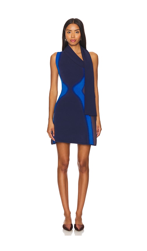 Shop Ph5 Piper Mini Dress With Scarf In Electric Blue