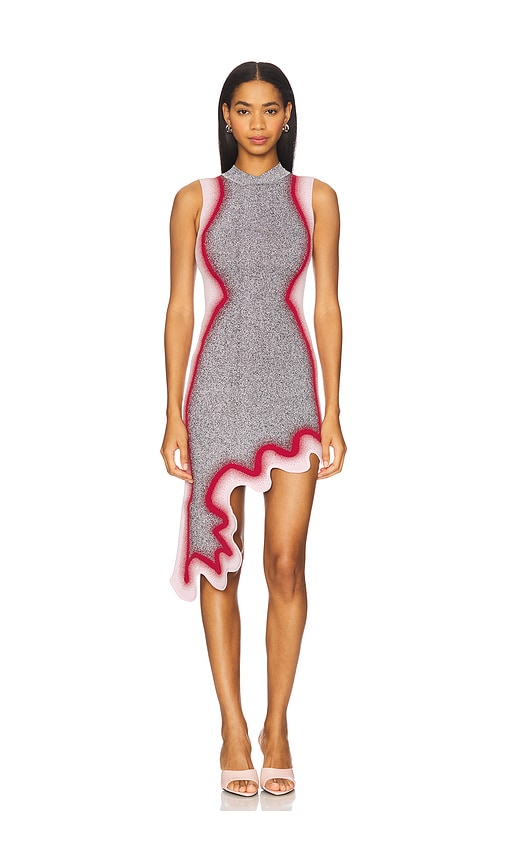 Hailey Reflective Wavy Dress in Black. - size XS (also in L, M, S, XL)