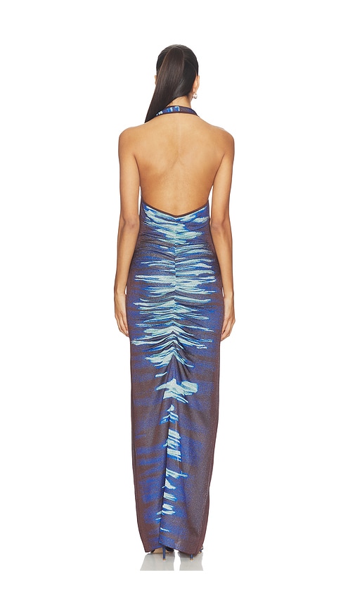  Ph5 Kleid Rohu Lake Print Long In Blue. Größe S. Also In Xs, M, L, Xl. 