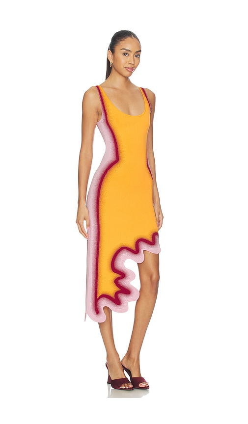  Ph5 Kleid Aster Reversible Wavy In Tangerine,pink. Größe Xs. Also In S, M, L, Xl. 