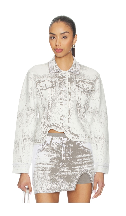 PH5 Hana Denim Print Oversized Jacket