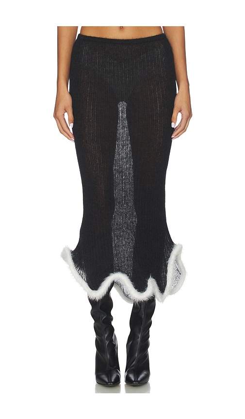 Ph5 Ginny Alpaca Wavy Midi Skirt In Black