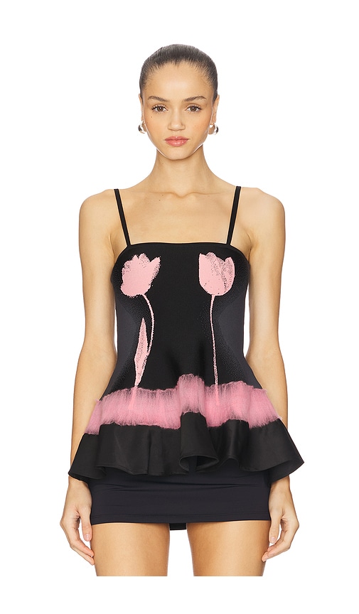 Ph5 Tulip Needle Punch Tank Top In Black