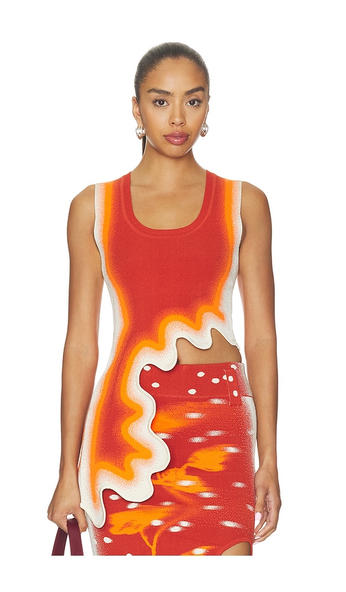 PH5 Kerry Wavy Tank Top in Orange. - size M (also in S)