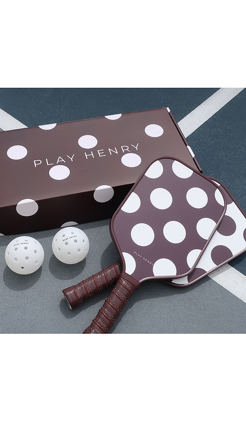  Play Henry Geschenkset Mit Pickleball-schlägern Pickleball Paddle Gift Set In Brown. 