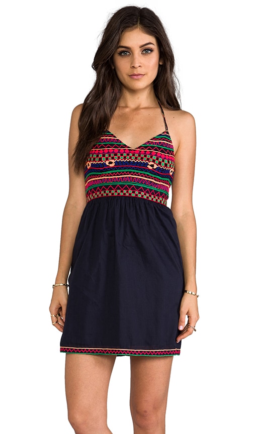 Mini Embroidered Halter Dress