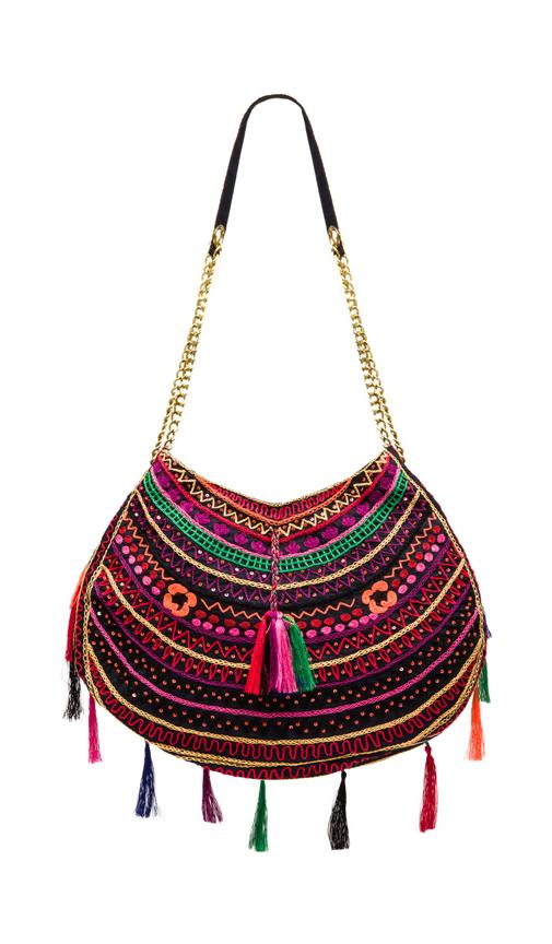 Embroidered Bag With Tassels