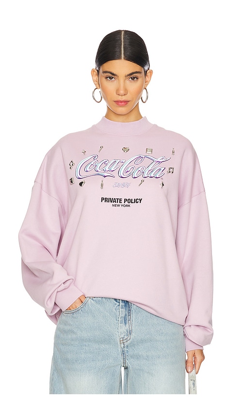 Private Policy Silver Charm Sweatshirt In Lilac