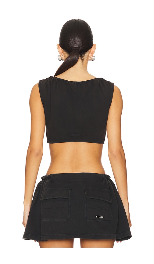  Private Policy Washed Cotton Drawstring Crop Top In Black. Size L. Also In Xs. 
