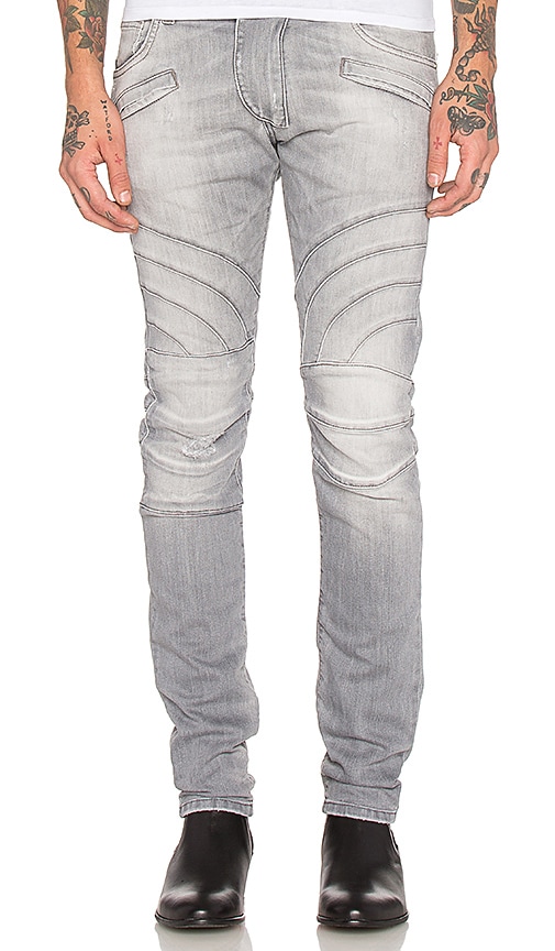 grey balmain jeans