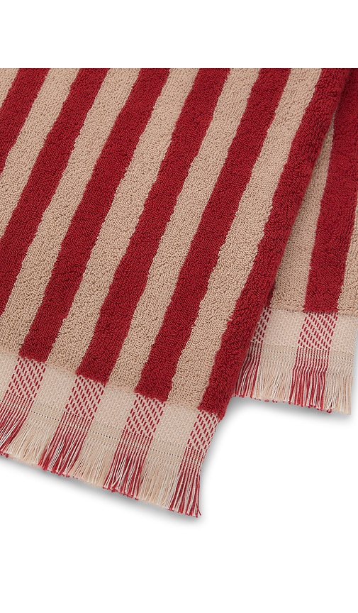  Piglet In Bed Handtuch Pembroke Stripe Face Towel In Red. 