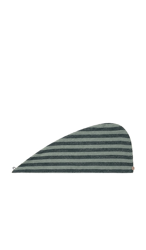 Pembroke Stripe Cotton Hair Wrap in Pine Green