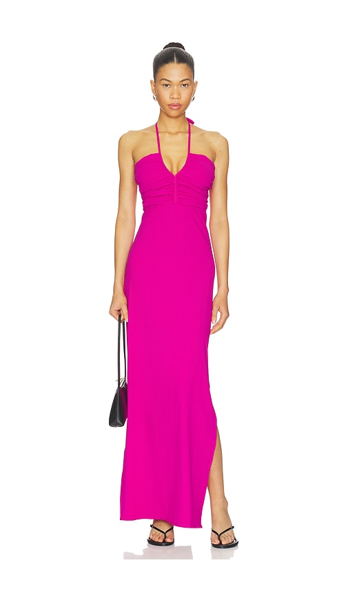 sandals for pink dress Hyacinth House Hot with Red Embroidery Weston Mini Hot Pink with Red Embroidery / S 8 Effortless Linen Dress SIZE:12 go look is as Lace-up back