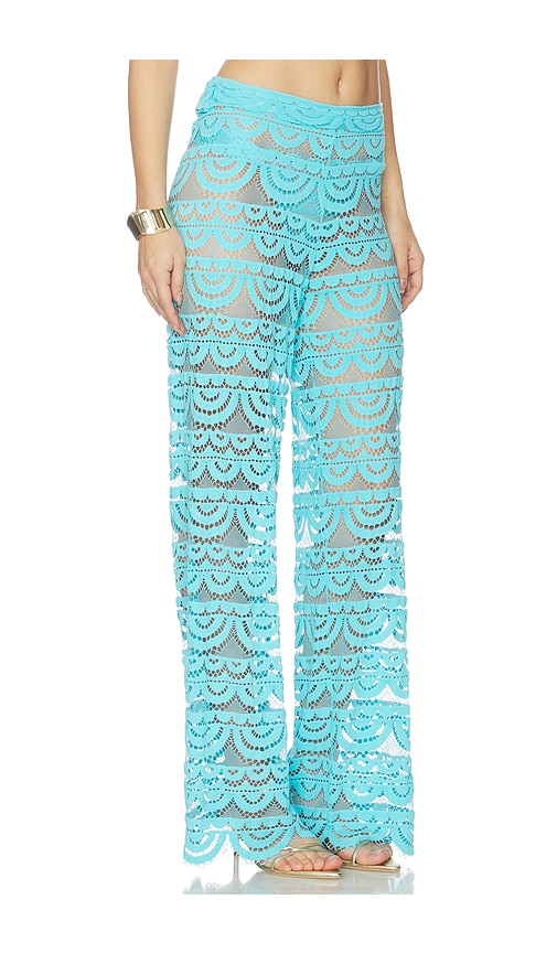  Pq Pantalón De Encaje De Talle Alto High Waist Lace Pant En Color Azul Talla M/l  (también En Xs/s). 