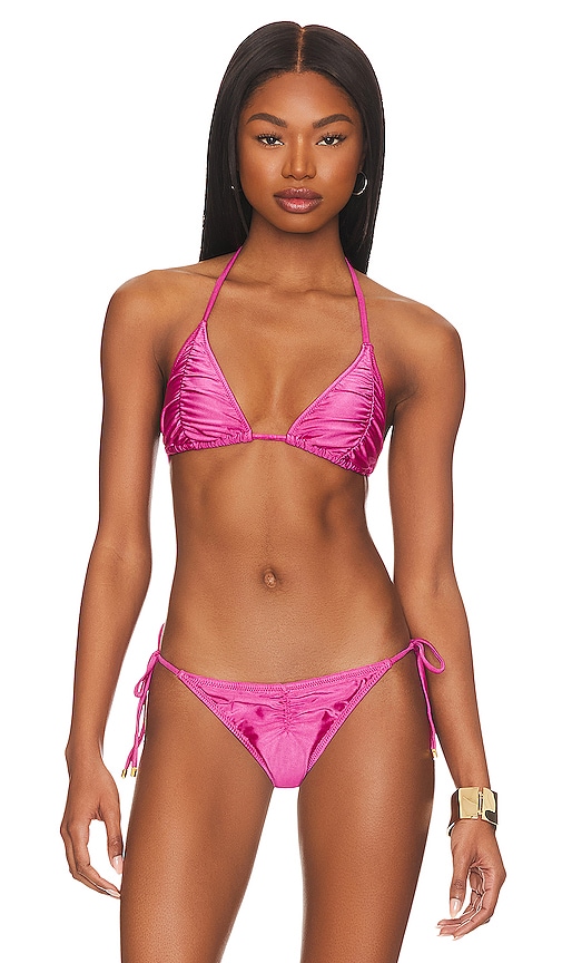 Ruched Triangle Bikini Top