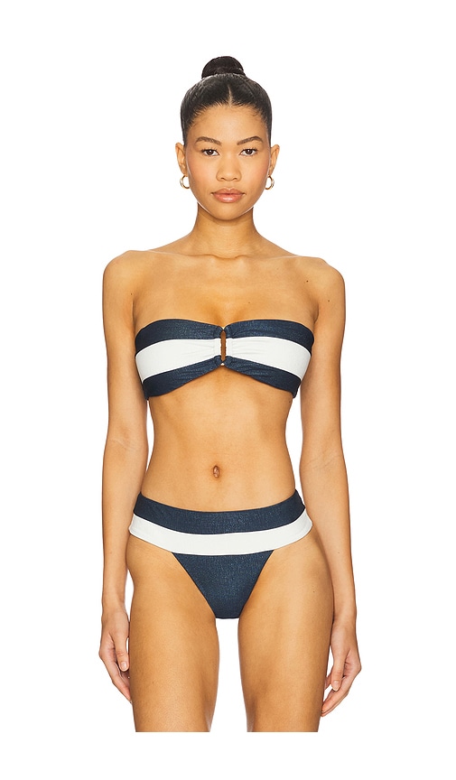 Detail Bandeau Bikini Top in Navy. - size S (also in M)