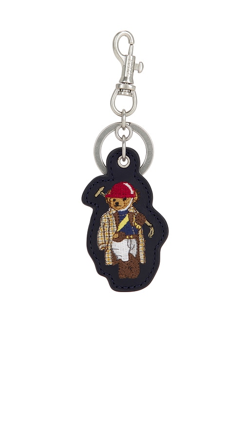 Polo Ralph Lauren Leather Novelty Bear Keyfob in Navy.