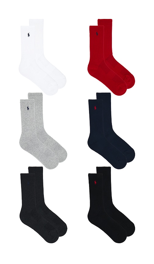 Polo Ralph Lauren Performance Solid Socks 6-pack In Asst