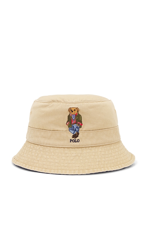 Polo Ralph Lauren Bear Bucket Hat in Cafe Tan