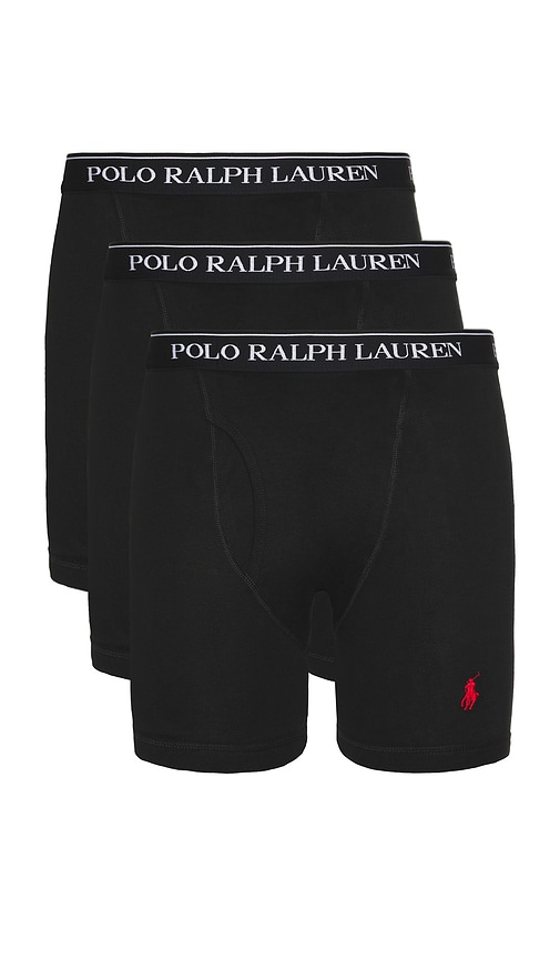 Polo Ralph Lauren 3 Pack Trunks In Black With Logo Waistband