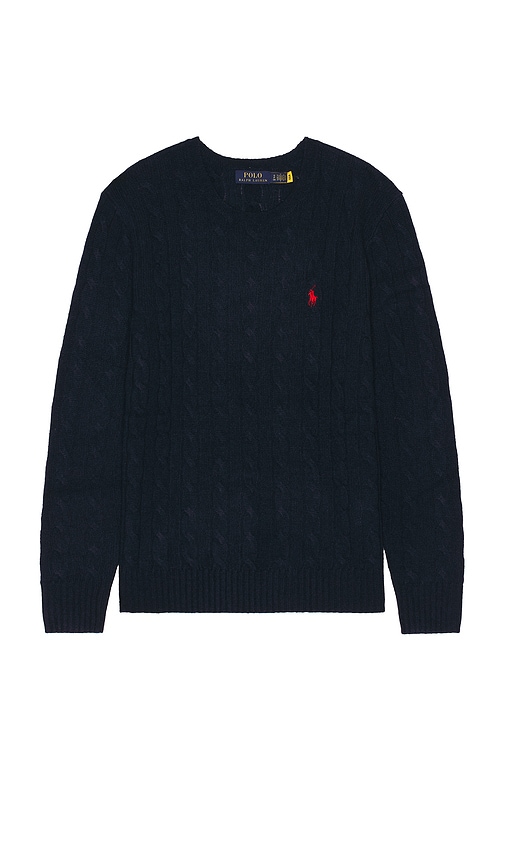 Shop Polo Ralph Lauren Long Sleeve Pullover In Hunter Navy