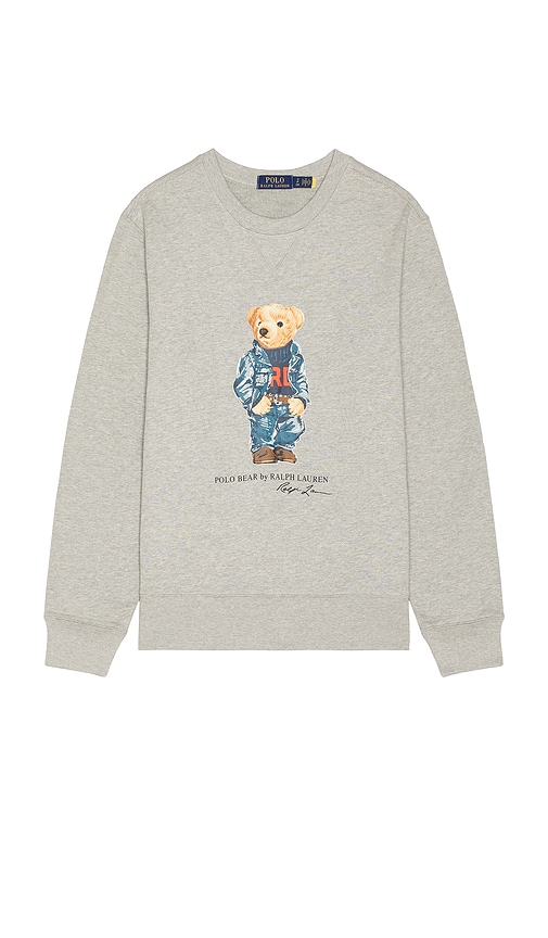 Shop Polo Ralph Lauren Bear Sweatshirt In Grey