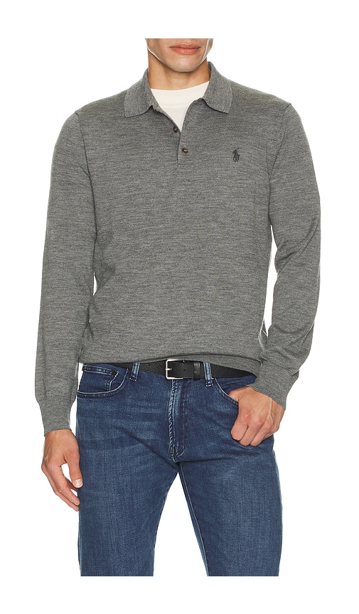 Polo Ralph Lauren Merino Wool Button Placket Polo Sweater