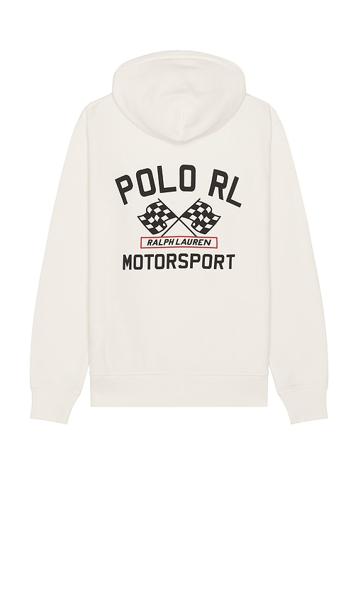 Polo Ralph Lauren Motorsport Graphic Hoodie In Metallic