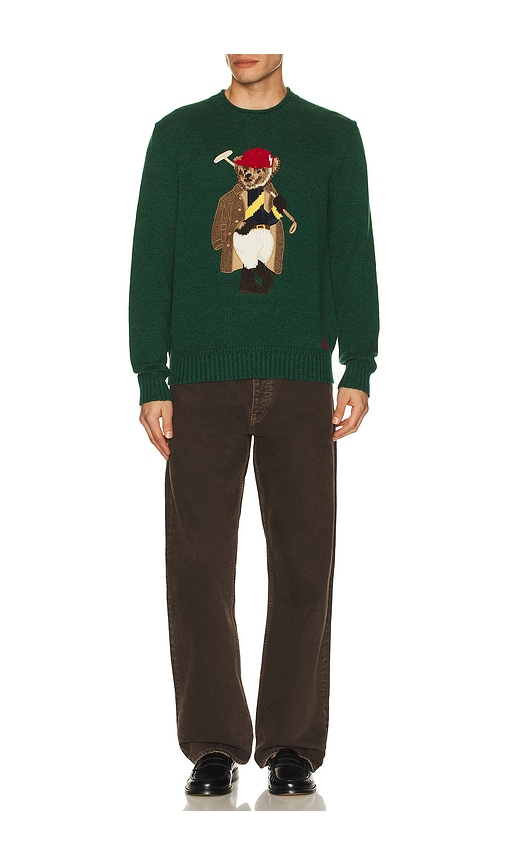  Polo Ralph Lauren Long Sleeve Cotton Linen Society Bear Rollneck Sweater In Green. Size M. Also In L, Xl/1x, Xxl/2x. 