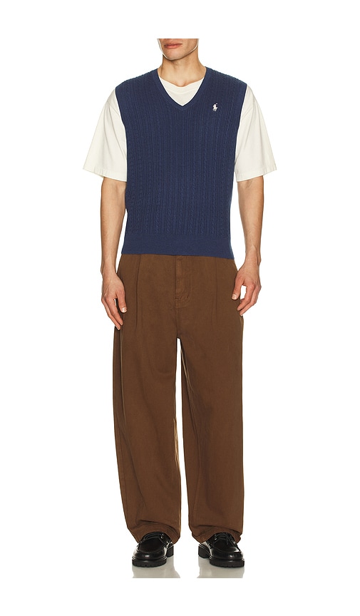  Polo Ralph Lauren Sleeveless Featherweight Cable Knit V-neck Sweater Vest In Blue. Size S. Also In Xxl/2x. 