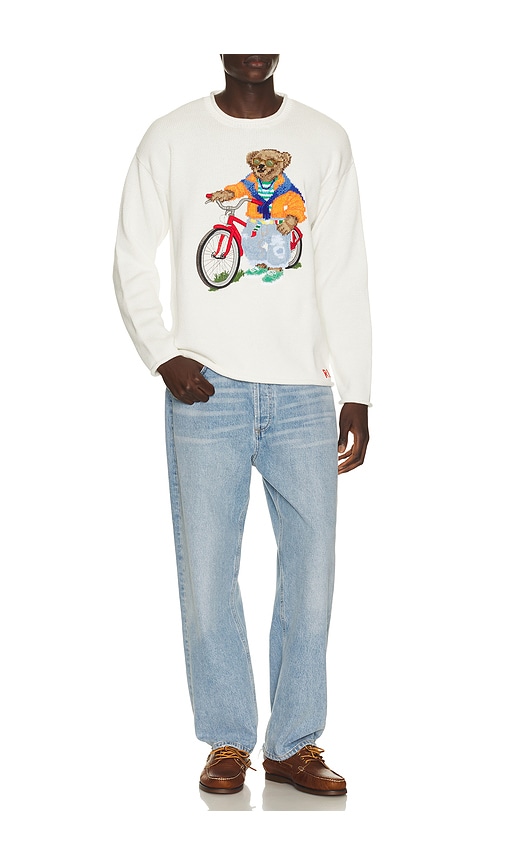  Polo Ralph Lauren Long Sleeve Cotton Novelty Harbor Island Bear Rollneck Sweater In White. Size L. Also In Xl/1x. 