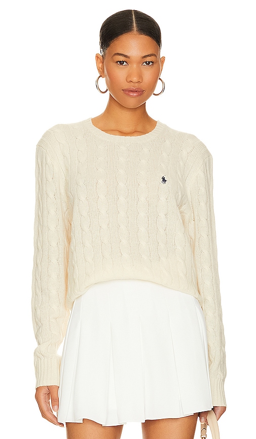 Product image of Polo Ralph Lauren Cable Sweater in Andover Cream. Click to view full details