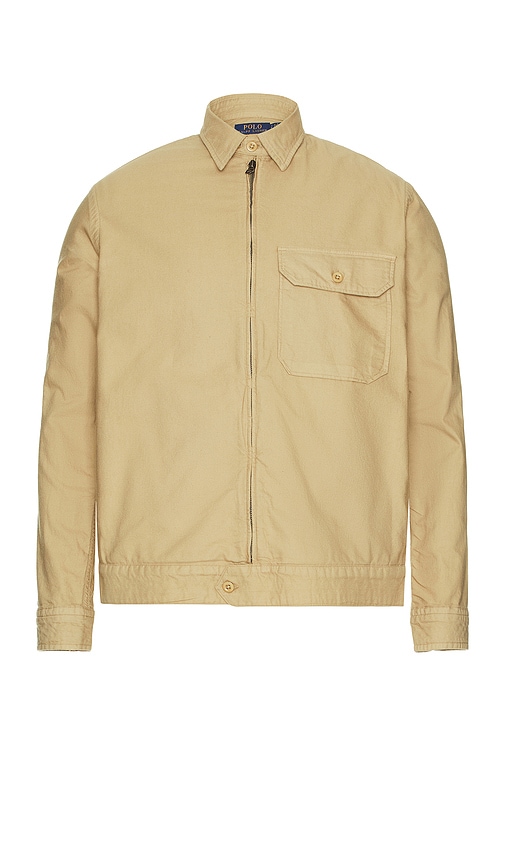 Shop Polo Ralph Lauren Shirt Jacket In Tan