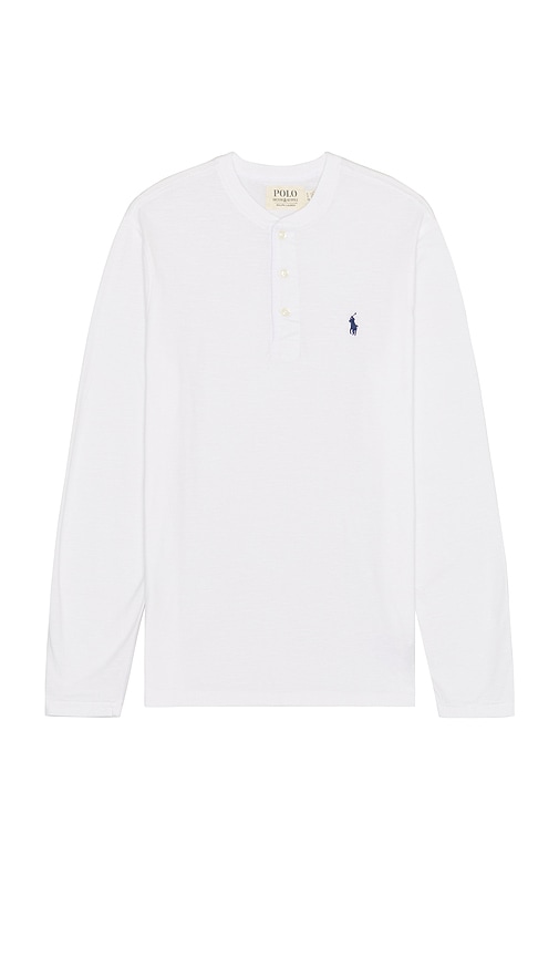 Shop Polo Ralph Lauren Long Sleeve Henley In White