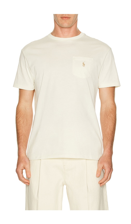 Polo Ralph Lauren Short Sleeve Crewneck Pocket in Parchment Cream