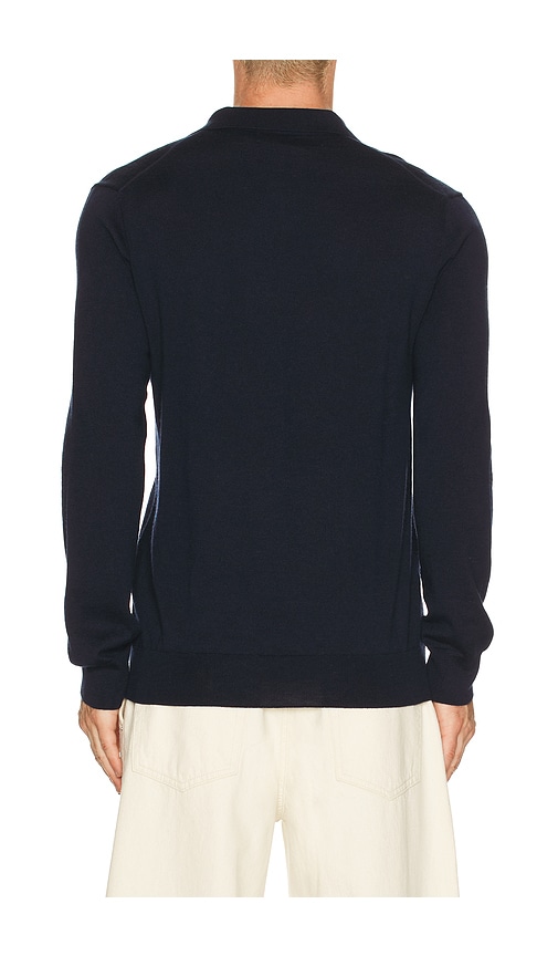  Polo Ralph Lauren Long Sleeve Merino Wool Button Placket Polo Sweater En Navy. Taille L. Also En M, S, Xl/1x. 
