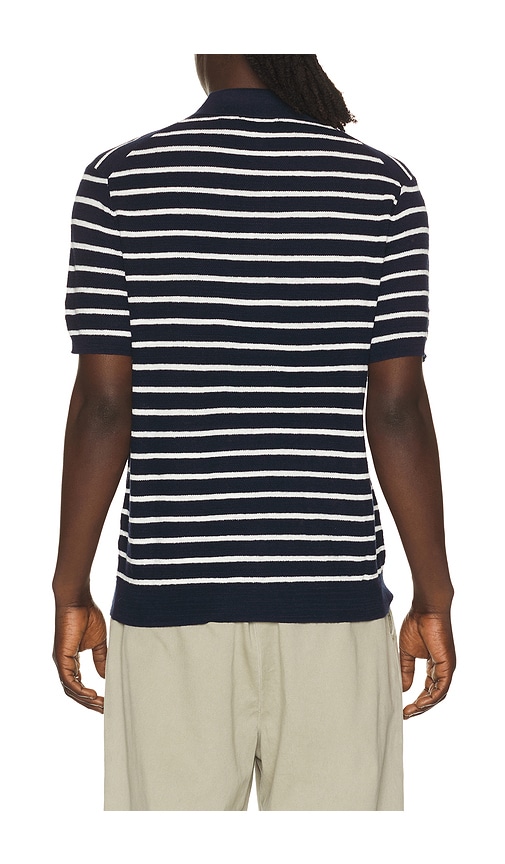  Polo Ralph Lauren Cotton Blend Textured 3 Button Placket Short Sleeve Polo Sweater En Color Azul Talla S  (también En Xxl/2x). 