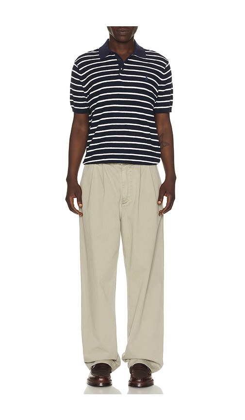 Polo Ralph Lauren Cotton Blend Textured 3 Button Placket Short Sleeve Polo Sweater En Color Azul Talla S  (también En Xxl/2x). 