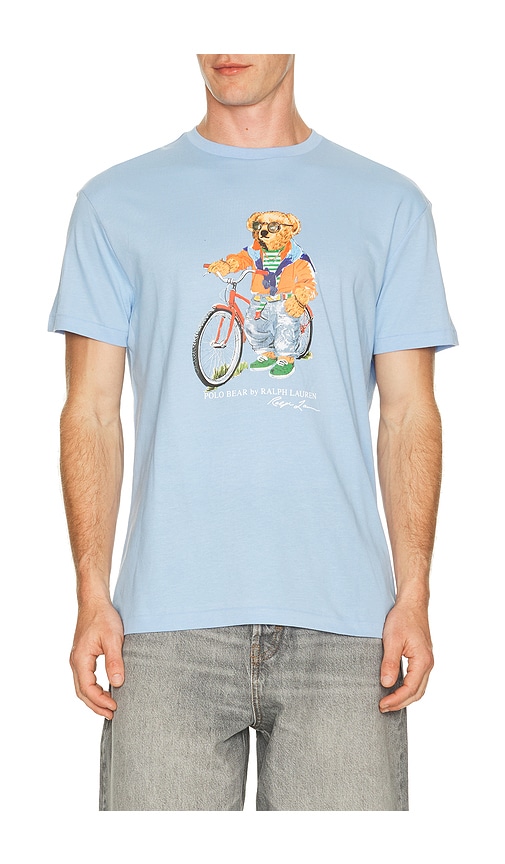 Polo Ralph Lauren Short Sleeve Jersey Knit Novelty Summer Bear Tee In Blue