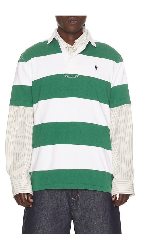 Polo Ralph Lauren Short Sleeve Jersey Knit Iconic Rugby Stripe Polo