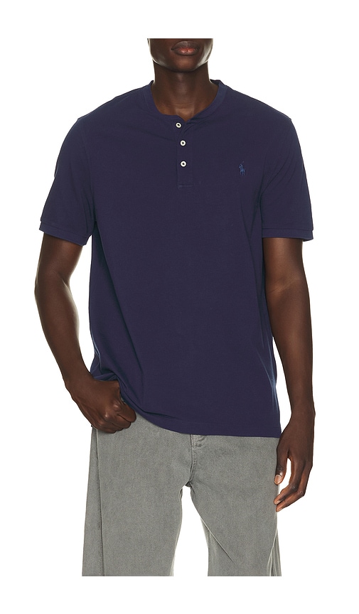 Polo Ralph Lauren Short Sleeve Garment Dyed Featherweight Mesh Henley T-Shirt | Thumbnail 6 Polo Ralph Lauren Short Sleeve Garment Dyed Featherweight Mesh Henley T-Shirt | Thumbnail 6