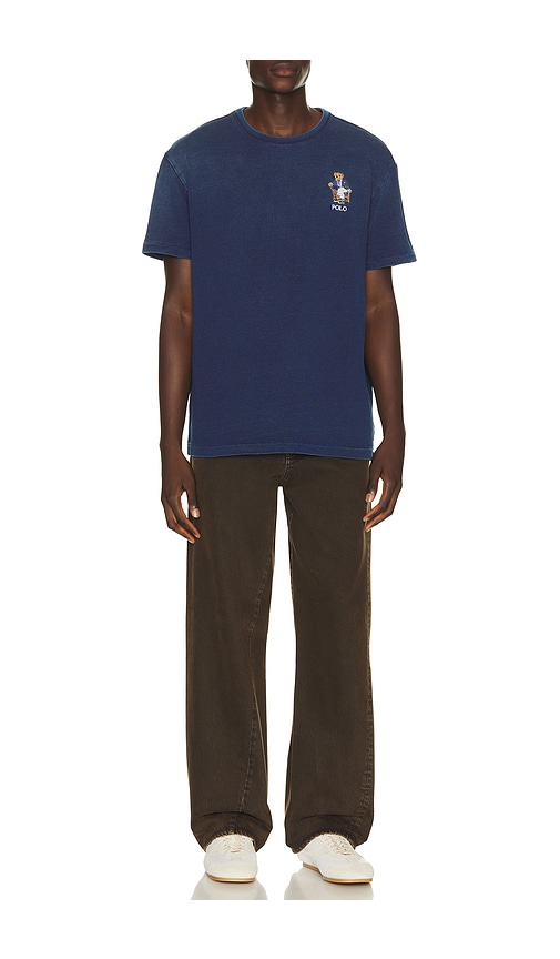  Polo Ralph Lauren Short Sleeve Jersey Knit Novelty Newport Bear T-shirt En Navy. Taille L. Also En M, S, Xl/1x, Xxl/2x. 