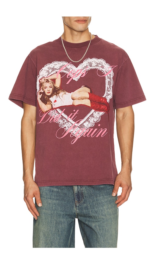 Philcos Britney Spears Heart Tee In Dark Mauve