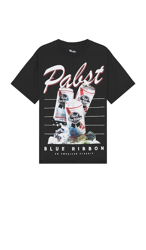 Shop Philcos Pabst Blue Ribbon Stacked Boxy Tee In 黑色