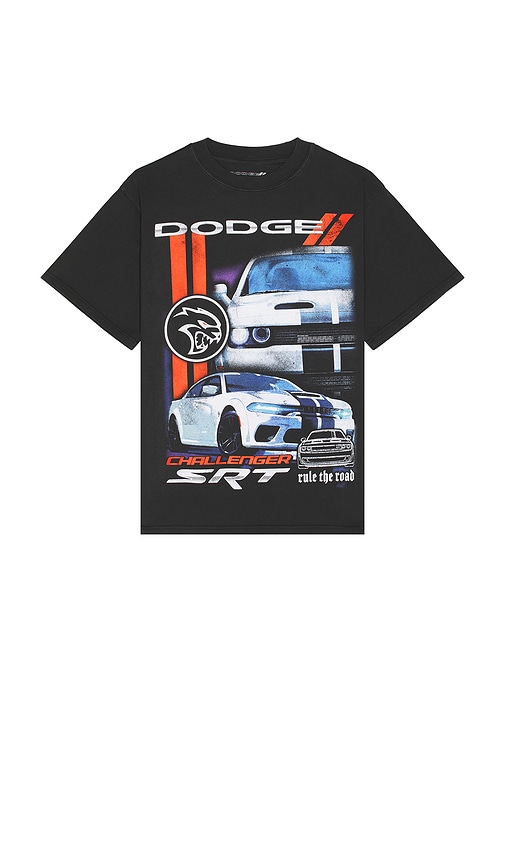 Philcos Dodge Rule Of The Road Boxy Tee In Black Pigment