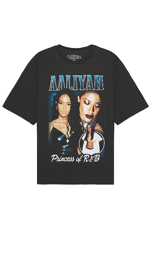Philcos Aaliyah Princess Of R&b Oversized Tee In Black Pigment
