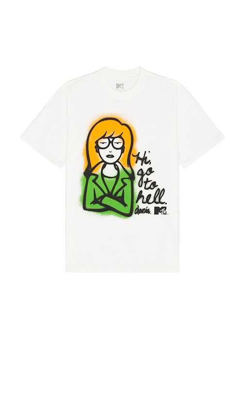 Philcos Daria, Hi Go To Hell Boxy Tee In Cream Pigment