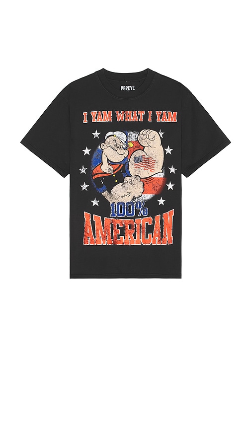 Philcos Popeye 100% American Boxy Tee In Black Pigment