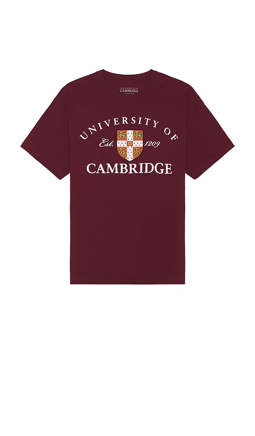 Philcos University Of Cambridge Logo Boxy Tee In Burgundy