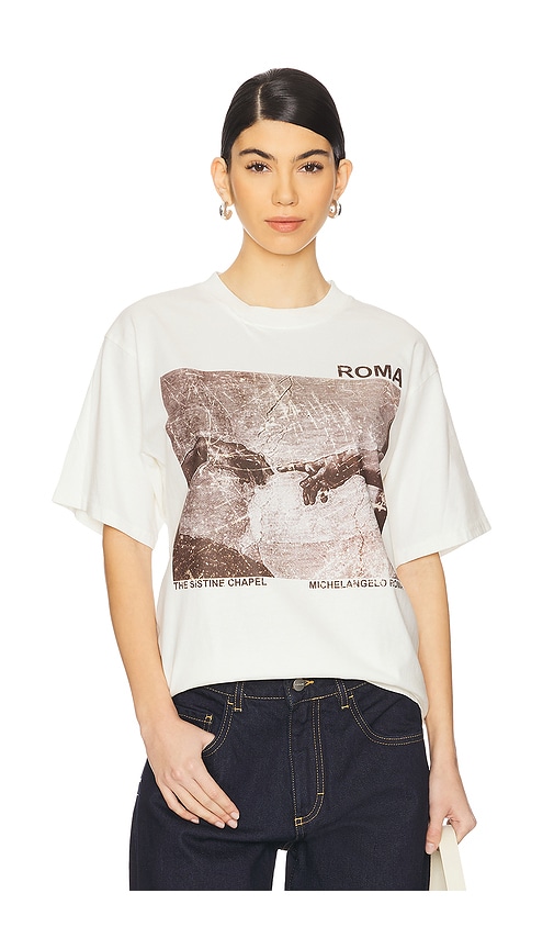 Roma The Sistine Chapel Boxy Tee in Cream. - size XL/1X (also in L, M, S)